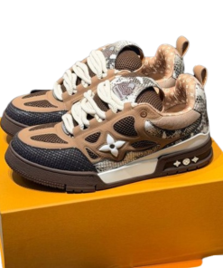 LOUIS VUITTON Skate Sneaker Brown Snakeskin OG0424116