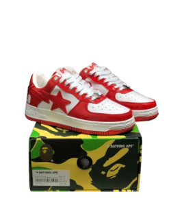 A Bathing Ape Bape Sta Low Red And White Mirror Surface OG0428191