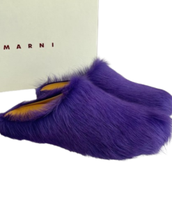 Marni Long-Hair Calfskin Fussbett Sabot Purple OG0429221