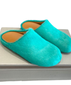 Marni Long-Hair Calfskin Fussbett Sabot Green OG0429222
