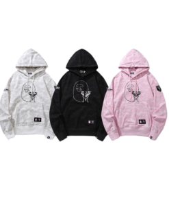 OBO BAPE x Inter Miami CF Camo Pullover Hoodie Pink & Black & White OG051449