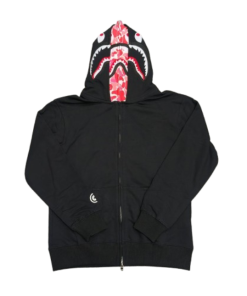 Bape ABC Camo Double Shark Full Zip Hoodie Black Pink OG051301