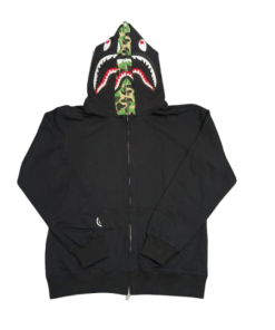 Bape ABC Camo Double Shark Full Zip Hoodie Black Green OG051303