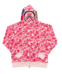 BAPE ABC Camo Shark Full Zip Hoodie Pink OG051304