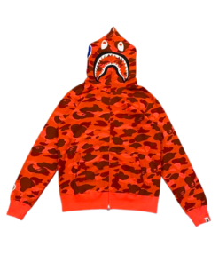 BAPE Color Camo Shark Zip Hoodie Red OG051307
