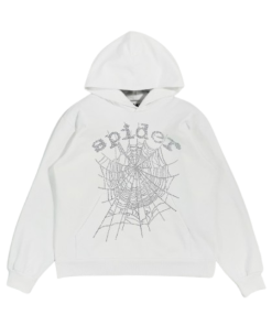 Sp5der OG Rhinestone Hoodie White OG051318
