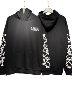 Amiri Men's Bones Stacked Hoodie Black OG051325