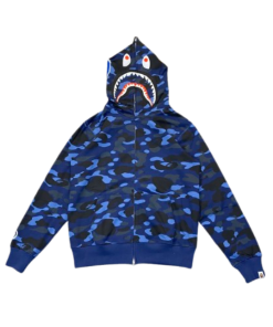 【Flash Sale】BAPE Color Camo Shark Full Zip Hoodie Navy OG0515