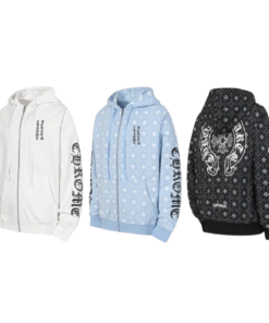 CHROME HEARTS Hoodie White&black&blue OG051571