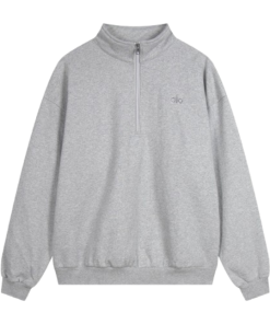 Alo Yoga Accolade 14 Zip Pullover Grey OG051827