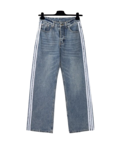 Balenciaga x Adidas Three-Bar Washed Jeans Blue OG052230