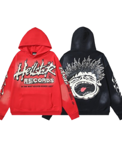 Hellstar Hell Red Flare star Retro washed distressed Print Hoodie OG051443