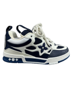 LOUIS VUITTON Leather lace up Fashionable Board Shoes Blue OG0529