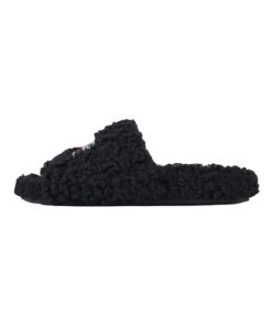 Balenciaga Furry Slides Black Label OG042386