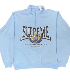 Supreme 25FW CREST APPLIQU É HALF ZIP PULLOVER half zip hoodie bule OG0729274