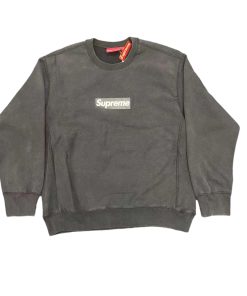 Supreme 25ss round neck hoodie black OG0729287