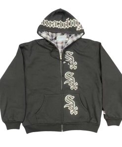 Sup Mlb collaborates with White SOX ™ ZIP UP HOODED SWEATSHIRT black OG0729271