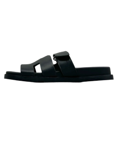 Hermes Calfskin Chypre Sandals Black OG0708718