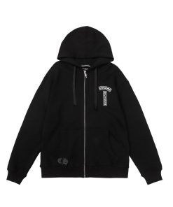 Chrome Hearts Shoulder Logo Zipper Hoodie Black OG0727152