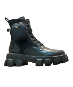 Prada Lace-Up HM Pocket Boots Black OG0706645