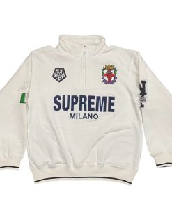 Supreme 22FW Milan Half Zip Pullover AC Milan Limited Edition Half Zip Hoodie White OG0729283