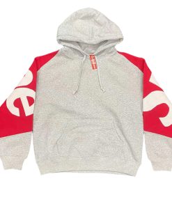 Supreme BIG LOGO JACQUARD HOODED SWEATSHIRT grey OG0729263