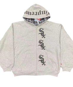 Sup Mlb collaborates with White SOX ™  ZIP UP HOODED SWEATSHIRT grey OG0729270