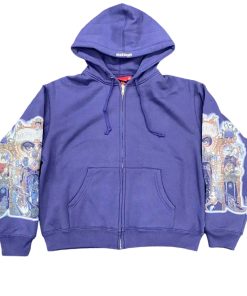 Supreme x Michael Jackson collaboration FW25 WEEK18 Dangerous Zip Up Hooded Sweatshirt blue OG0729273
