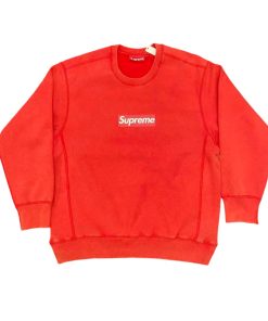 Supreme 25ss round neck hoodie red OG0729285