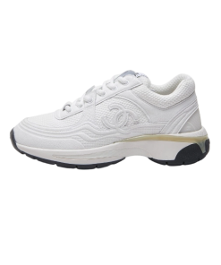 Chanel Fabric Laminated Low Top Sneakers White OG0706657