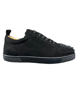 Christian Louboutin Louis Junior Spikes Veau Velours Sneaker Black OG0707664