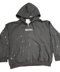 Supreme x MM6 Maison Margiela collaboration SS26 WEEK4 Box Logo Zip Up Hooded Sweatshirt black OG0729259