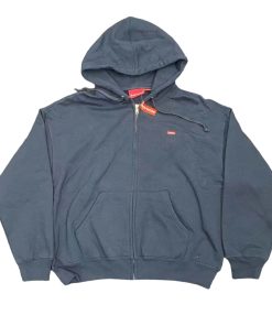 Supreme 24FW Small Box Zipper Cardigan Sweatshirt navy blue OG0729251