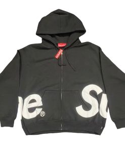 Sup 55ss Big Logo Zip UP Hooded Black OG0729244