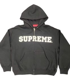 Supreme 25FW zipper hooded cardigan sweatshirt black OG0728215