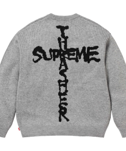 SUPREME ®/ THRASHER ®  CREWNECK FW24 Flame Joint Sweater Grey OG0730299