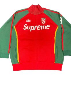 Supreme X UMBRO ZIP UP SWEATER Zipper Knitted Sweater Coat red, green OG0729278