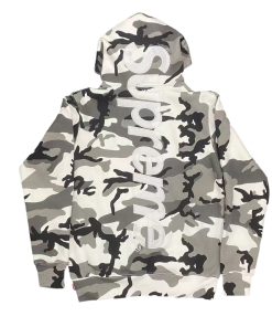 Supreme Satin Appliqué Hooded Sweatshirt gray camouflage OG0729227