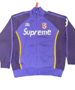 Supreme X UMBRO ZIP UP SWEATER Zipper Knitted Sweater Coat purple OG0729280