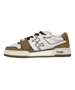 Fendi Match Leather Low White Brown Velcro OG0716769