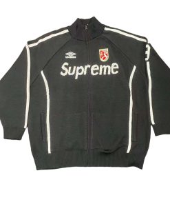 Supreme X UMBRO ZIP UP SWEATER Zipper Knitted Sweater Coat black OG0729279