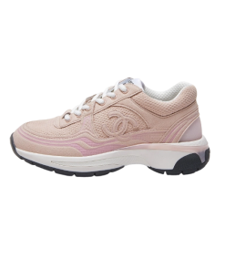 Chanel Fabric Laminated Low Top Sneakers Pink OG0706654