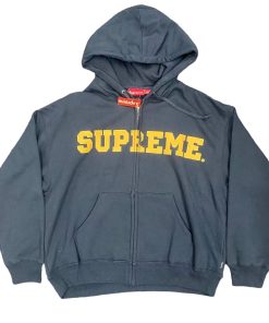 Supreme 25FW zipper hooded cardigan sweatshirt navy blue 0729216