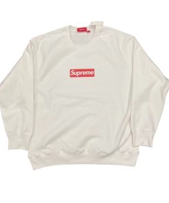Supreme 25ss round neck hoodie white OG0729286