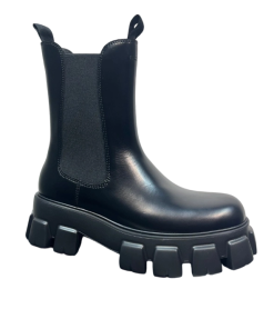 Prada Platform Leather Ankle Boots Black OG0706646