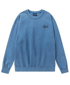 Stussy Washed Round Neck Hoodie Blue OG0731363