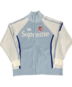 Supreme X UMBRO ZIP UP SWEATER Zipper Knitted Sweater Coat blue OG0730293