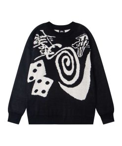 Stussy FW23 collaboration Nike mosquito repellent dice sweater black OG0731339