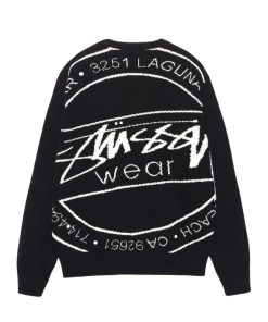 Stussy FW25 Wear letter knit sweater  Black OG0731354
