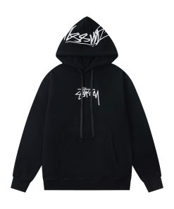 Stussy SS25 Hooded American Retro Hoodie Unisex Black OG0731368